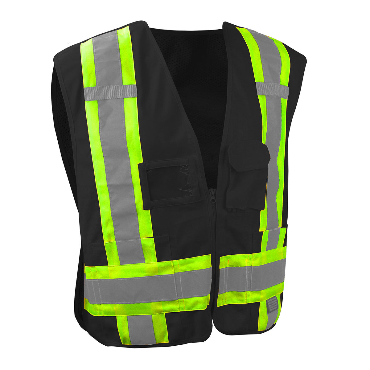 Radians SV020X-1 - Heavy Duty 7-Pocket Tear Away Cruiser Vest X-Back - Black