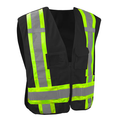 Radians SV020X-1 - Heavy Duty 7-Pocket Tear Away Cruiser Vest X-Back - Black