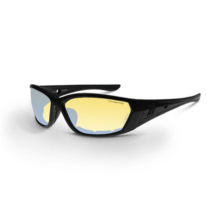 Crossfire 710 - Foam Lined Safety Eyewear - Crystal Black Frame - Smoke Anti-Fog Lens - Matte Black / I/O AF
