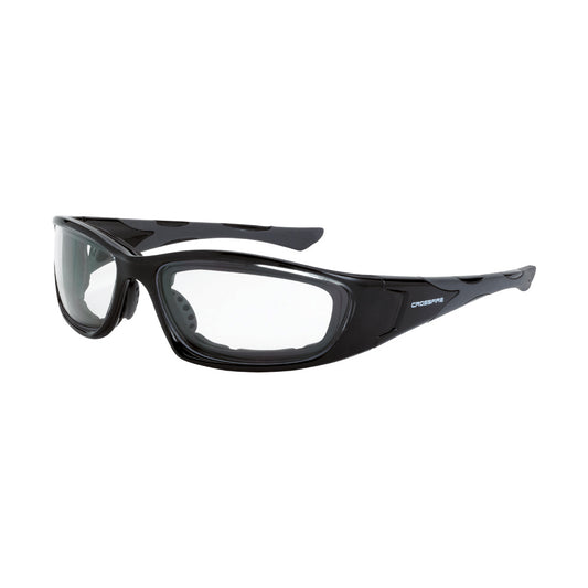 Crossfire MP7-FOAM - MP7 Foam Lined Safety Eyewear - Crystal Black Frame - Clear Anti-Fog Lens - Crystal Black / Clear AF