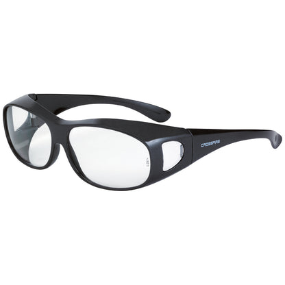 Crossfire OG3 - Over the Glass Safety Eyewear - Crystal Black Frame - Smoke Lens - Shiny Pearl Gray / Clear