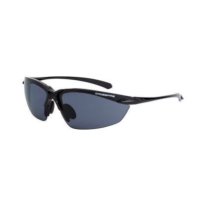 Crossfire SNIPER - Premium Safety Eyewear - Crystal Brown Frame - HD Brown Mirror Lens - Shiny Black / Smoke POL