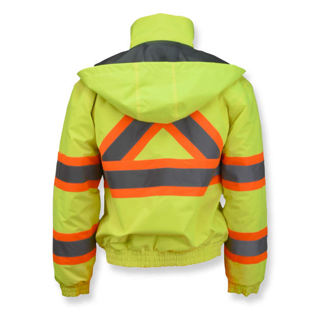 Radians SJ11QX-3 Class 3 X-Back Quilted Bomber Jacket with Hood