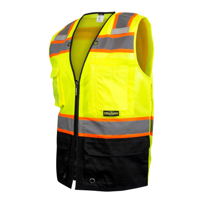 Radians SV51B-2Z - SV51B Two-Toned Color-Blocked Vest - Hi-Vis Green / Black