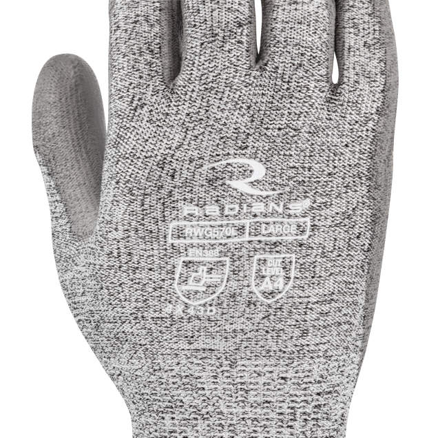 Radians RWG570 HPPE/Polyester Shell A4 Cut Level Polyurethane Coated Glove