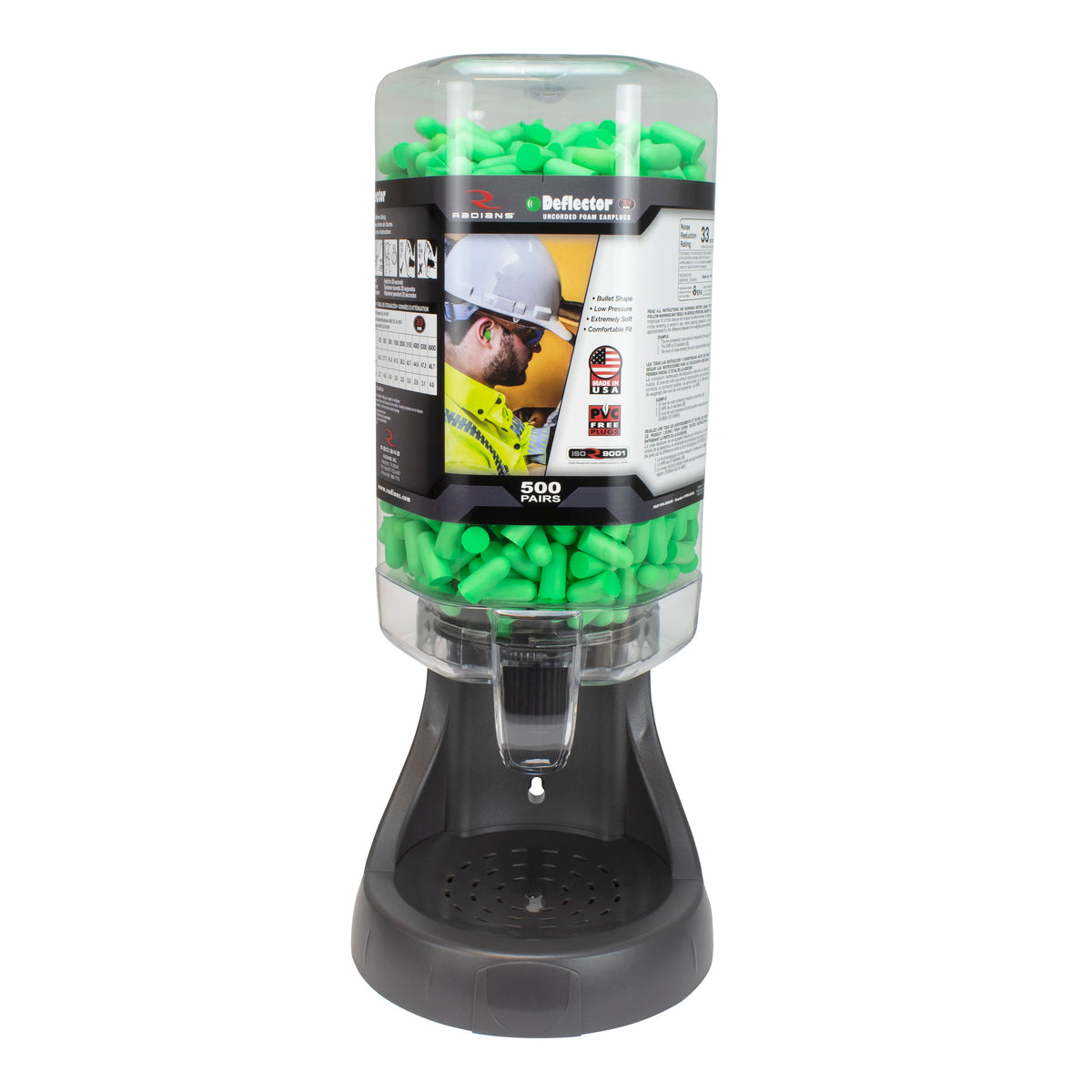 Radians FPD-500L90 - Refillable Dispenser with Deflector® FP90 Plugs - 500 Pair - additional view
