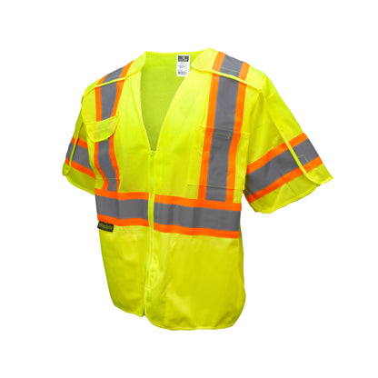 Radians SV24-3 - Type R Class 3 Breakaway Mesh Surveyor Vest - Hi-Vis Green
