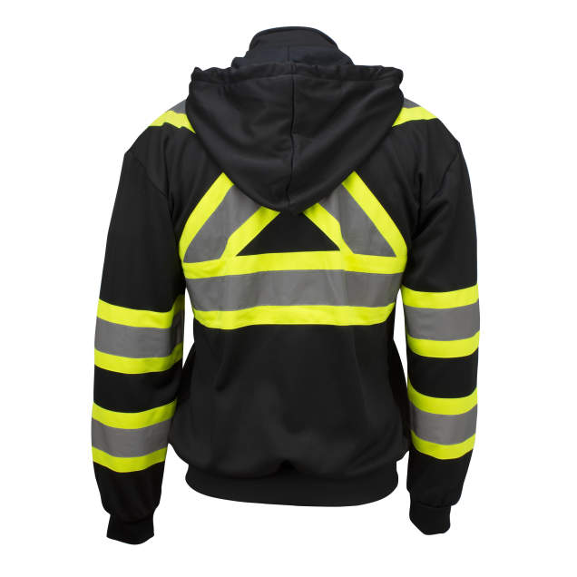 Radians SW01X-1 High Neck Zip Front X-Back Hooded Sweatshirt