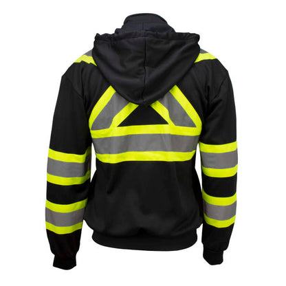 Radians SW01X-1 High Neck Zip Front X-Back Hooded Sweatshirt