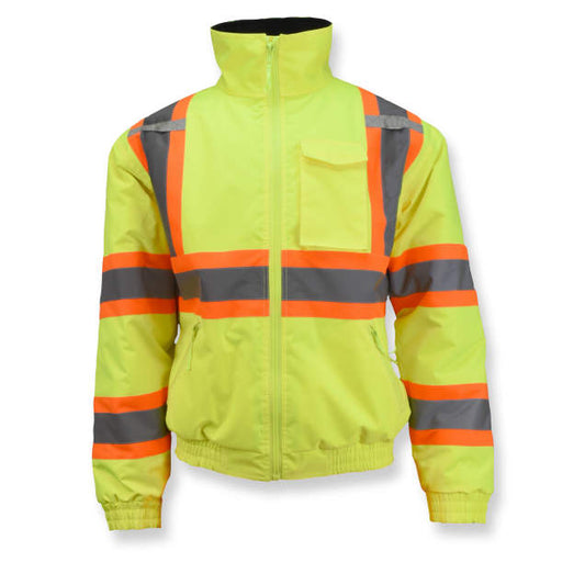 Radians SJ11QX-3 Class 3 X-Back Quilted Bomber Jacket with Hood Polyurethane - view 5