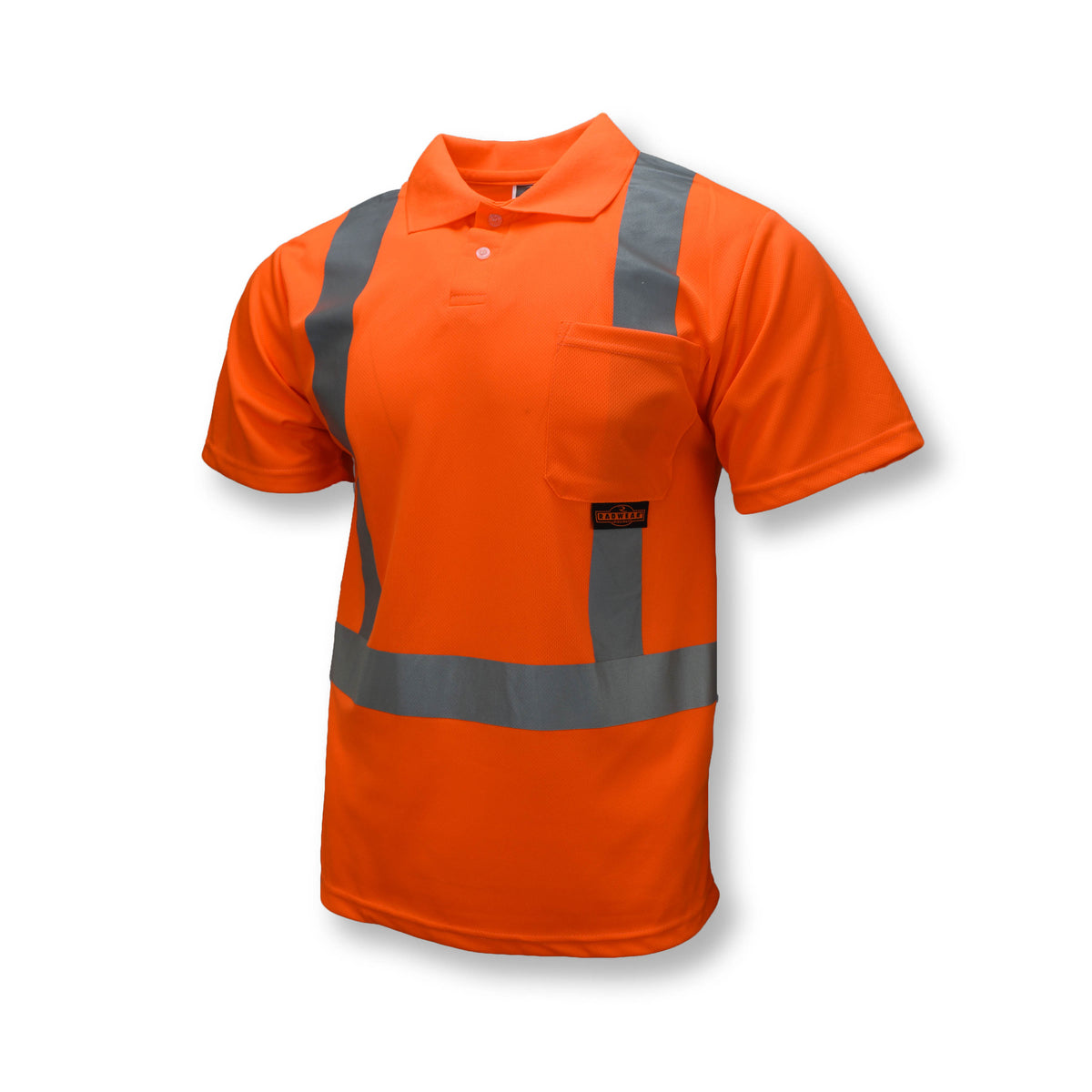 Radians ST12 - Class 2 High Visibility Safety Short Sleeve Polo Shirt - Hi-Vis Orange