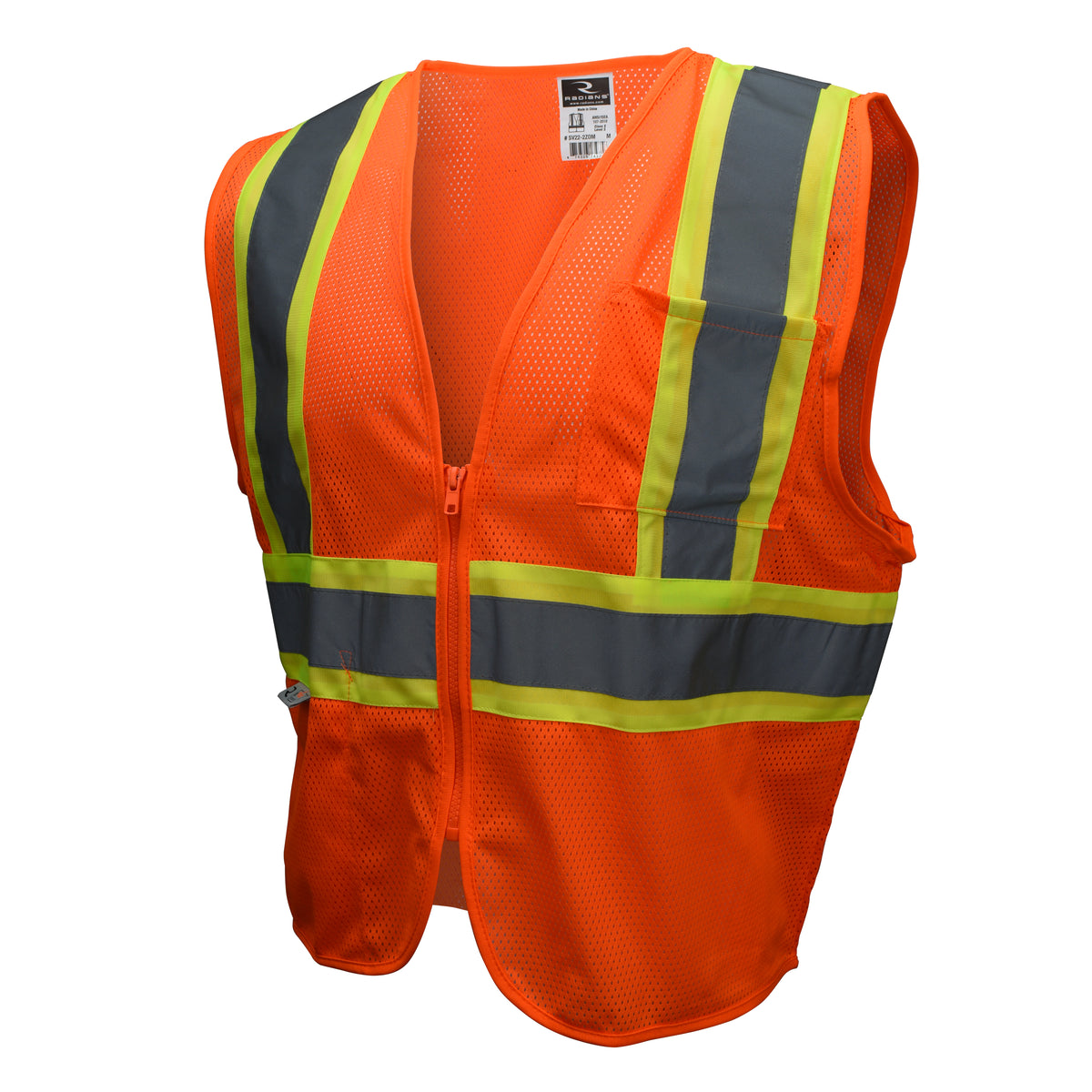 Radians SV22-2ZOM-S Hi-Vis Orange SV22-2 Economy Type R Class 2 Safety Vest with Two-Tone Trim