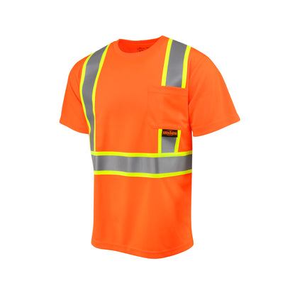 Radians ST41-2 - Class 2 Mesh Short Sleeve T-Shirt with Contrast Trim - Hi-Vis Orange