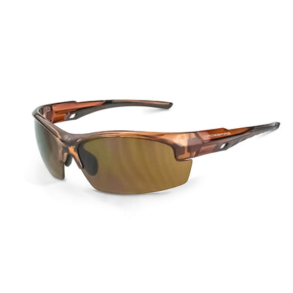 Crossfire CRUCIBLE - Premium Safety Eyewear - Crystal Brown Frame - HD Brown Lens - Crystal Brown / HD Brown