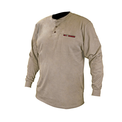Radians FRS-002 - VolCore® Long Sleeve Cotton Henley FR Shirt - Khaki