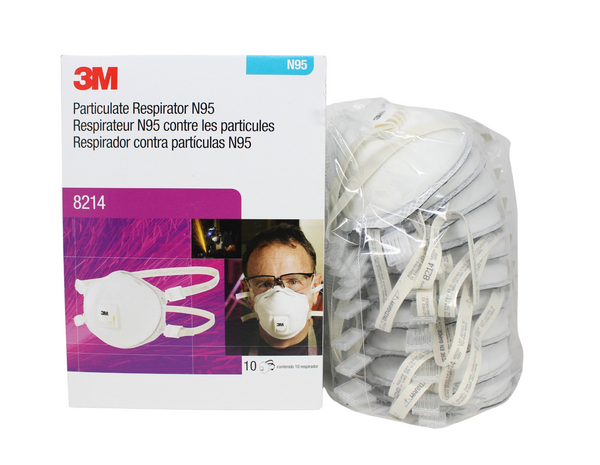 3M™ Particulate Respirator 8214, N95, with Faceseal and Nuisance Level Organic Vapor Relief 10 EA / BX