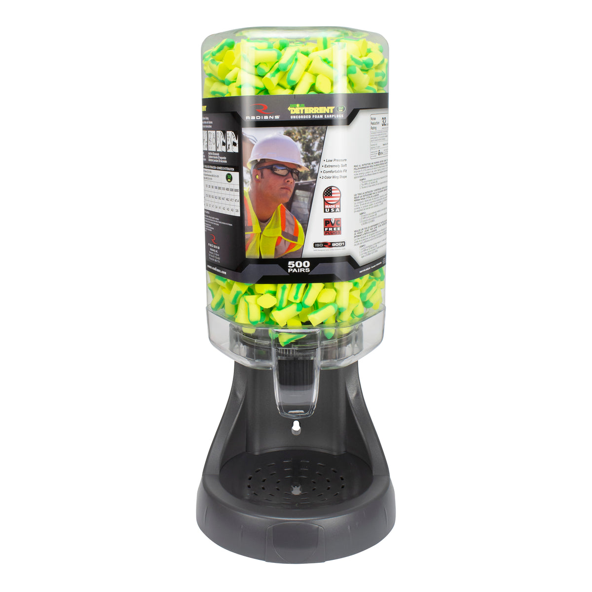 Radians FPD-500L34 - Refillable Dispenser with Deterrent® FP34 Plugs - 500 Pair - additional view