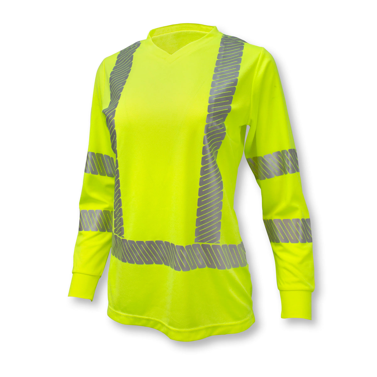 Radians ST21W-3 - ST21 Class 3 High Visibility Women's Long Sleeve T-Shirt with Max-Dri™ - Hi-Vis Green