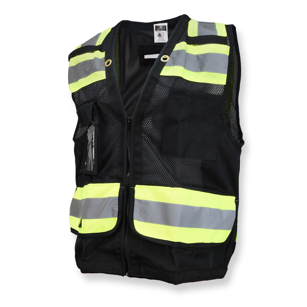 Radians SV59-1ZBM - SV59-1 Type O Class 1 Heavy Duty Surveyor Safety Vest with Zipper - Black