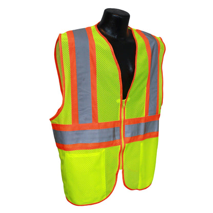 Radwear USA LHV-5ANSI-CT - Type R Class 2 3.5oz Poly Mesh Safety Vest - Hi-Vis Green