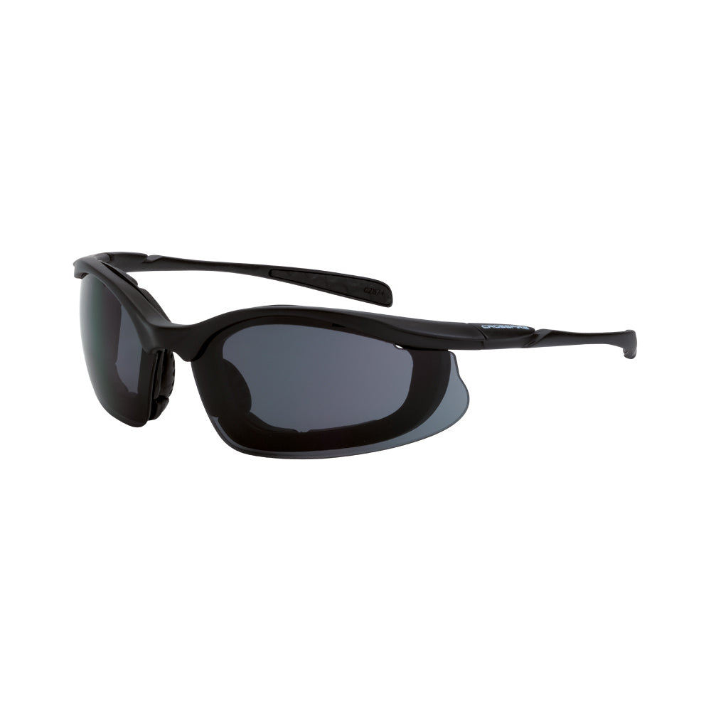 Crossfire CONCEPT - Foam Lined Safety Eyewear - Crystal Black Frame - Clear Anti-Fog Lens - Matte Black / Smoke AF