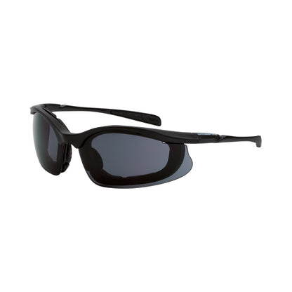 Crossfire CONCEPT - Foam Lined Safety Eyewear - Crystal Black Frame - Clear Anti-Fog Lens - Matte Black / Smoke AF