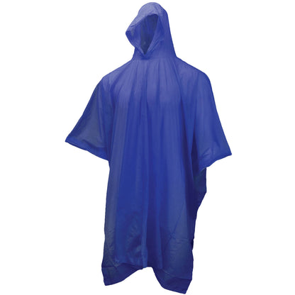 Neese 1000P - .10 mm 40" Economy Rain Poncho with Attached Hood - Blue