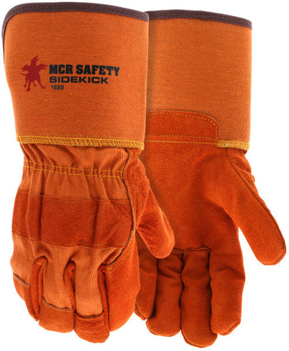 1690_ - 16090 - 136972 - Leather palm industrial gloves pair – MCR Safety Group 1690 with premium A grade split side leather 