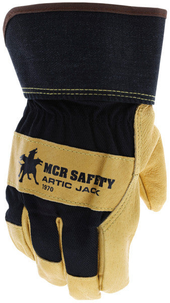 MCR Safety 1970 - Leather Palm Work Gloves - Premium A Grade Grain Pigskin - 2.5 Inch Rubberized Safety Cuff - Insulated Gloves with Full Sock Thermal Lining — manufacturer image 4