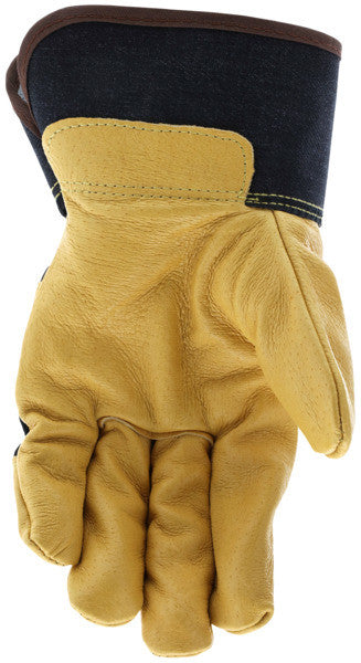 MCR Safety 1970 - Leather Palm Work Gloves - Premium A Grade Grain Pigskin - 2.5 Inch Rubberized Safety Cuff - Insulated Gloves with Full Sock Thermal Lining — manufacturer image 3