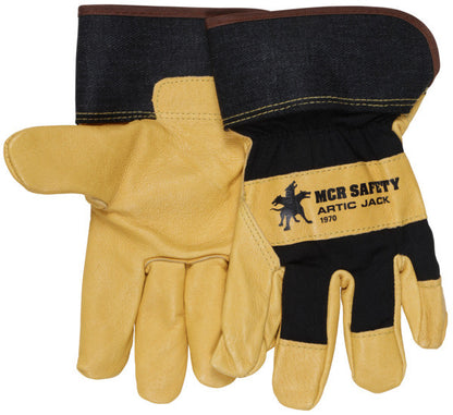 MCR Safety 1970 - Leather Palm Work Gloves - Premium A Grade Grain Pigskin - 2.5 Inch Rubberized Safety Cuff - Insulated Gloves with Full Sock Thermal Lining — manufacturer image 5
