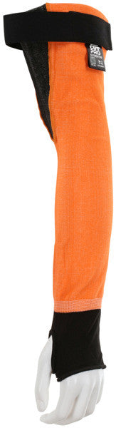 9218OVTW - MCR Safety CutPro® - 18 Inch Sleeves - 13 Gauge HyperMax® HPPE Fabric - Hi-Visibility Orange - Adjustable Hook and