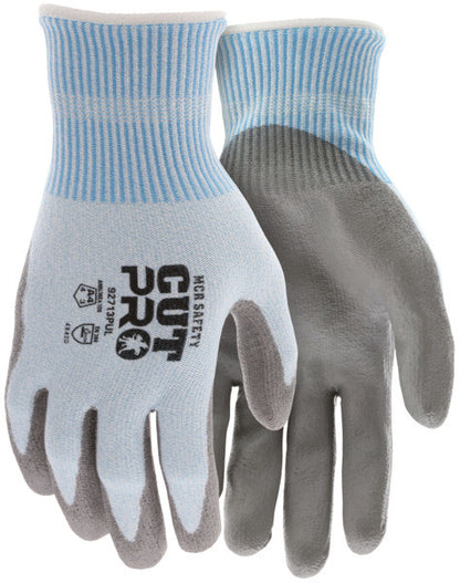 92713PU - MCR Safety CutPro® - 13 Gauge HyperMax® HPPE Shell - Cut, Abrasion and Puncture Resistant Work Gloves - Polyurethane (PU) Coated Palm and Fingertips - Free of Fiberglass and Steel