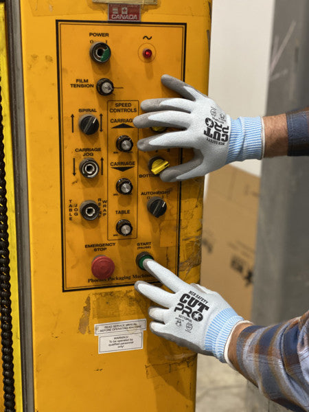 92713PU - MCR Safety CutPro® - 13 Gauge HyperMax® HPPE Shell - Cut, Abrasion and Puncture Resistant Work Gloves - Polyurethane (PU) Coated Palm and Fingertips - Free of Fiberglass and Steel