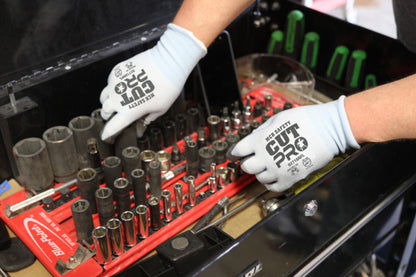92718NF - MCR Safety CutPro® - 18-Gauge HyperMax® HPPE Shell - Cut, Abrasion and Puncture Resistant - Nitrile Foam Coated Palm and Fingertips - Excellent Sense of Touch and Grip