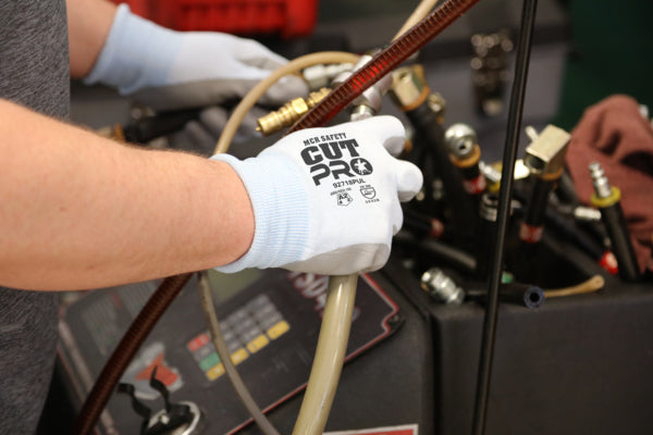 92718PU - MCR Safety CutPro® - 18 Gauge HyperMax® HPPE Shell - Cut, Abrasion, and Puncture Resistant - Polyurethane (PU) Coated Palm and Fingertips - 18 Gauge HyperMax® Shell Provides Sense of Touch and Grip