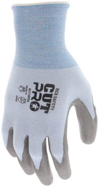 92718PU - MCR Safety CutPro® - 18 Gauge HyperMax® HPPE Shell - Cut, Abrasion, and Puncture Resistant - Polyurethane (PU) Coated Palm and Fingertips - 18 Gauge HyperMax® Shell Provides Sense of Touch and Grip