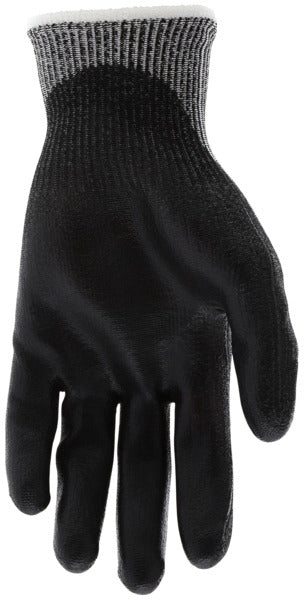 92723PU - MCR Safety CutPro® - 13 Gauge HyperMax® HPPE Shell - Cut, Abrasion and Puncture Resistant - PU Coated Palm and Fingertips - Black Polyurethane Coating adds Abrasion Resistance