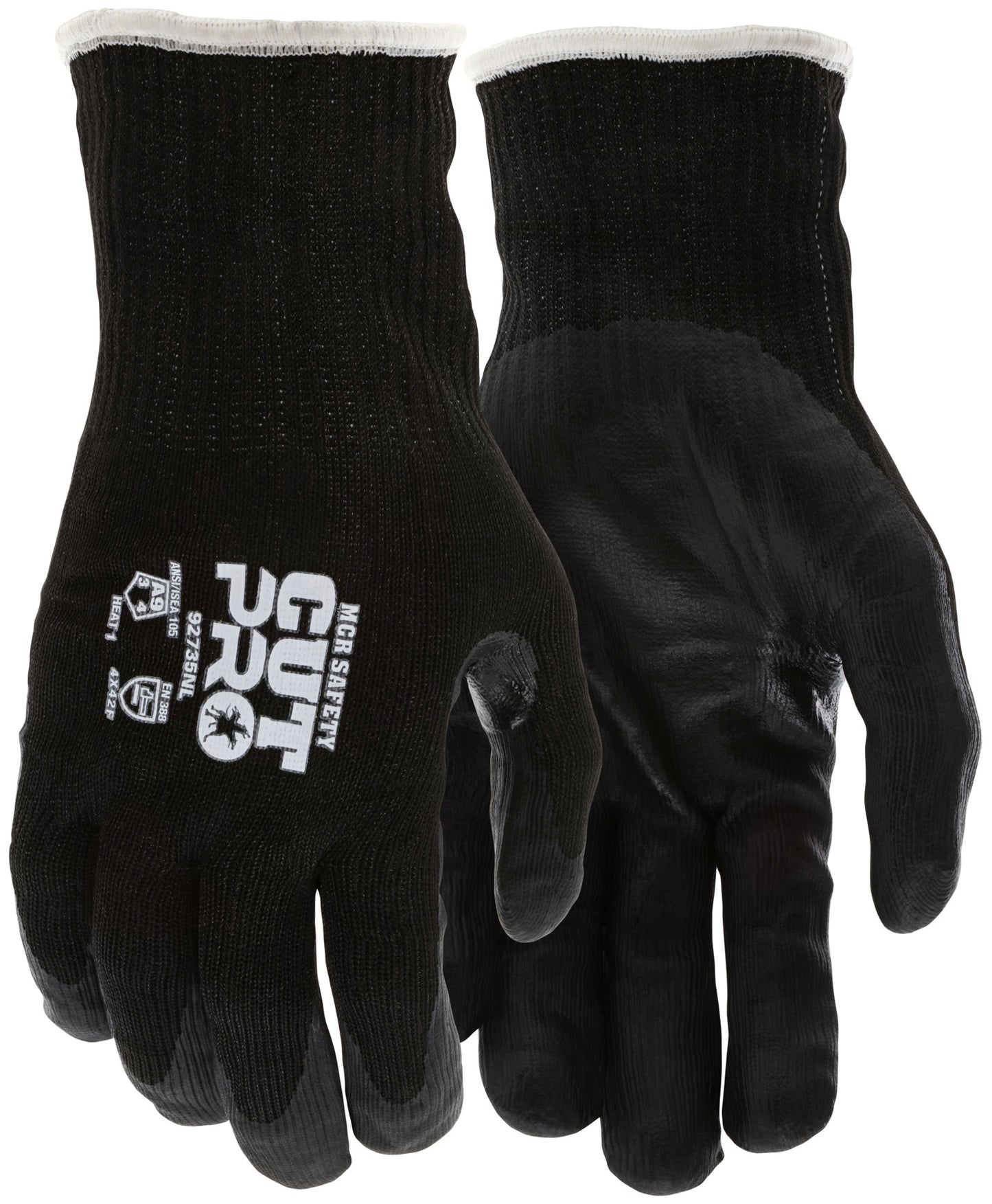 92735N - MCR Safety CutPro® - 15 Gauge HyperMax® HPPE Shell - Cut, Abrasion, and Puncture Resistant - Nitrile Coated Palm and Fingertips - Superior Cut Protection