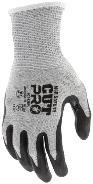 92743BP - MCR Safety CutPro® - 13-Gauge HyperMax® HPPE Shell - Cut, Abrasion, and Puncture Resistant Work Gloves - Bi-polymer Coated Palm and Fingertips - Reinforced Thumb Crotch