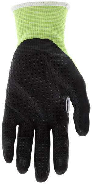 92748HV - MCR Safety CutPro® - 18-Gauge HyperMax® HPPE Shell - Hi-Vis Cut Resistant Work Gloves - Nitrile Coated Palm and Fingertips - Nitrile Micro Dotted Palm - Reinforced Thumb Crotch