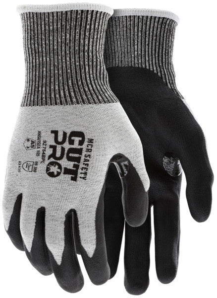 92754BP - MCR Safety CutPro® - 13 Gauge HyperMax® HPPE Shell - Cut Resistant Work Gloves - Bi-Polymer Coated Palm and Fingertips - Reinforced Thumb Crotch for Extended Glove Life
