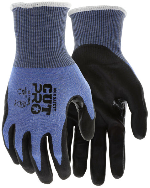 92778NF - MCR Safety Cut Pro® - 18 Gauge Blue Seamless HyperMax® HPPE Shell - Nitrile Foam Coated Palm and Fingertips - Nitrile reinforced Thumb Crotch - Cut Resistant Work Gloves