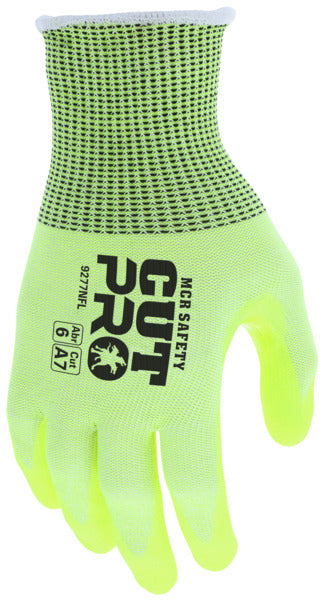 VP9277NF - Vending Packaged - MCR Safety CutPro® - 13-Gauge HyperMax® HPPE Shell - NFT® Coated Palm and Fingertips - Hi-Visibility Cut Resistant Work Gloves - Reinforced Thumb Crotch - BNF (Breathable Nitrile Foam) with NFT® Coating