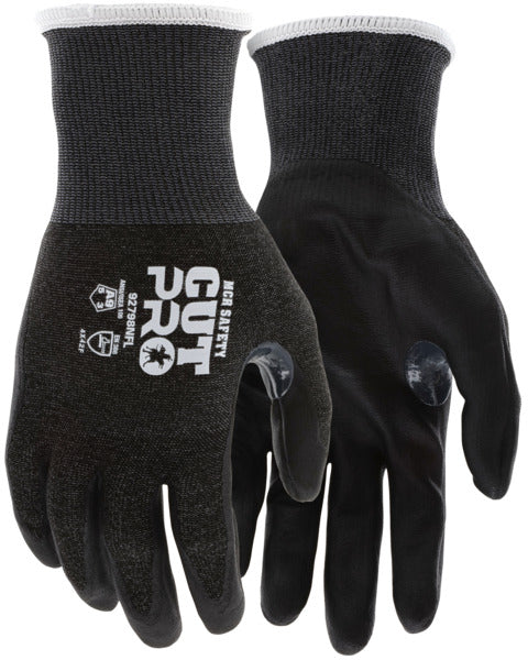 92798NF - MCR Safety Cut Pro® - 18 Gauge Black HyperMax® HPPE Shell - Nitrile Foam Coated Palm and Fingertips - Reinforced Thumb Crotch - Cut Resistant Work Gloves