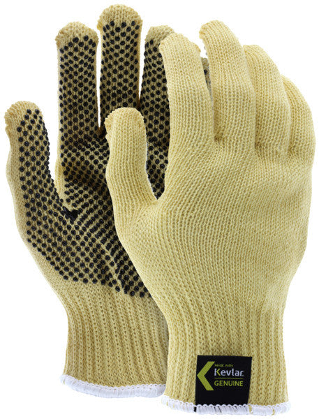 9365 - MCR Safety CutPro® - 7 Gauge DuPont™ Kevlar® Aramid Shell - Cut Resistant Work Gloves - PVC Dots on 1 Side - Regular Weight - PVC Dots Aid with Grip and Abrasion Resistance