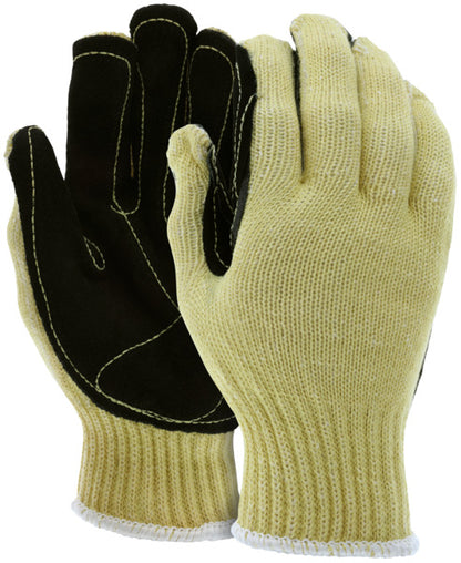 9380 - MCR Safety CutPro® - 7 Gauge Kevlar®Aramid Shell with Cotton Interior - Cut-Resistant Work Gloves - Gray Split Leather Palm - Made with DuPont™ Kevlar®