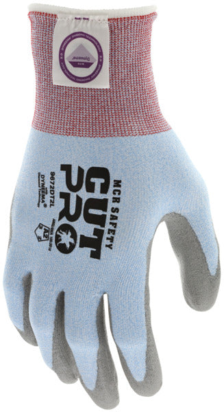 9672DT2 - MCR Safety CutPro® - 18 Gauge Dyneema® Diamond Technology Shell - Cut Resistant Work Gloves - Polyurethane (PU) Coated Palm and Fingertips - Micro-particle Boosted High Strength Fiber Provides Cool Touch Comfort and Durability