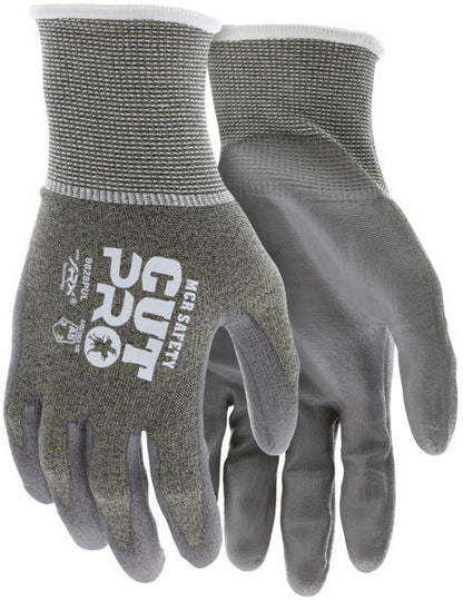 9828PU - MCR Safety CutPro® - 18 Gauge Cut Resistant Shell - (Aramid, Nylon, Steel, Spandex) - Polyurethane (PU) Coated Palm and Fingertips