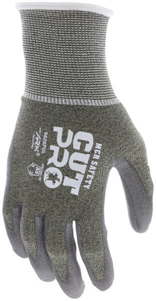 9828PU - MCR Safety CutPro® - 18 Gauge Cut Resistant Shell - (Aramid, Nylon, Steel, Spandex) - Polyurethane (PU) Coated Palm and Fingertips